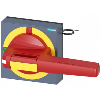 Handle with masking plate EMERGENCY OFF with lighting, size 100 x 100, 8UD1851-3CD05