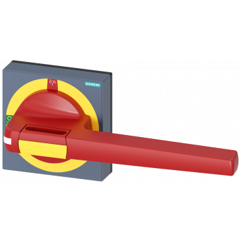 Handle with masking plate EMERGENCY OFF, size 100x 100, for shaft 12x 12, 0-I