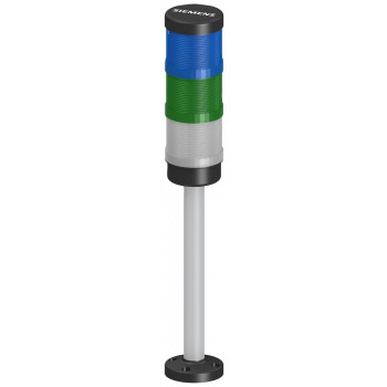 Complete unit signaling column, blue, green, white, with integrated LED 24 V