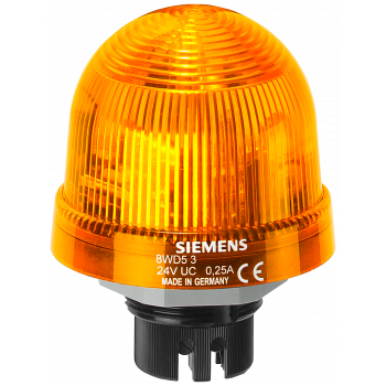 Integrated signal lamp, repeated flash light LED, 24 V DC yellow