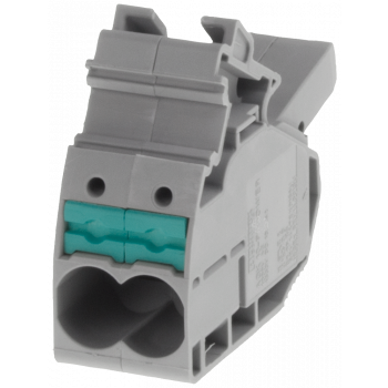 Tap-off terminal 1-pole 10 mm2 for 50, 95 and 150 mm2 iPo plug-in terminal gray