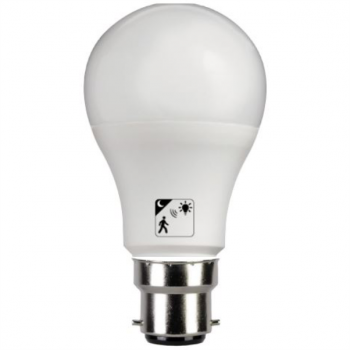 220-240VAC 10W DAYLIGHT LED PIR/LUX SENSOR LAMP B22