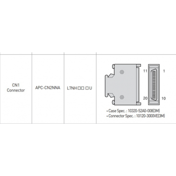 L7 20-Way CN1 I/O Connector Plug (Unwired) - for L7NH (Also CN2 on APD-Series)