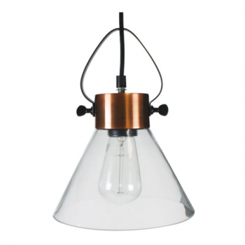 60W 1xE27 Pendant Antique Copper Clear Glass Ø190mm