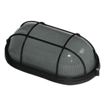 230VAC 12W Black LED Cage Bulkhead
