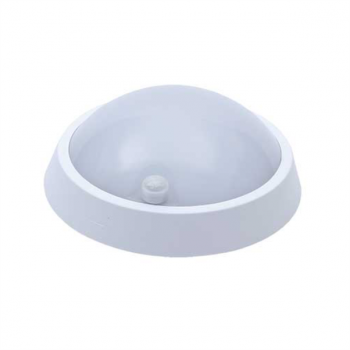 12W Plastic White Bulkhead With PIR Sensor