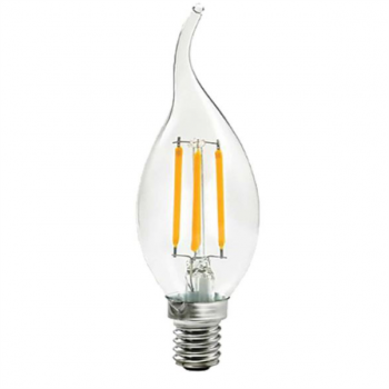 2W LED DIMMABLE FLAME CANDLE BULB E14 BASE COOL WHITE