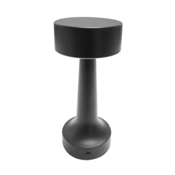 Ø90x220mm Rechargeable Black Table Lamp