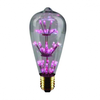 230VAC 3W ST64 SCATTERED LED LAMP E27 VIOLET