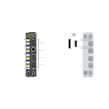 EP7041-3102  EtherCAT Box, 1-channel motion interface, stepper motor, 48 V DC, 5 A, for high-speed applications, M12, with incremental encoder