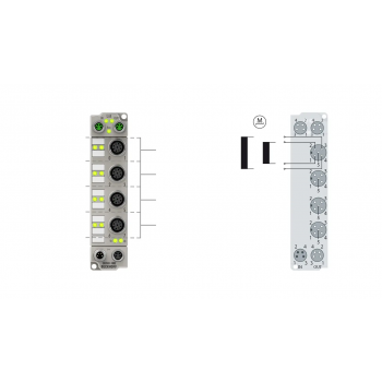 ER7041-1002 EtherCAT Box, 1-channel motion interface, stepper motor, 48 V DC, 1.5 A, M12, with incremental encoder, zinc die-cast