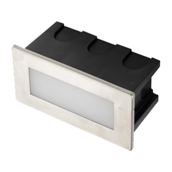 Warm White LED Recessed Wall Light 123x53mm