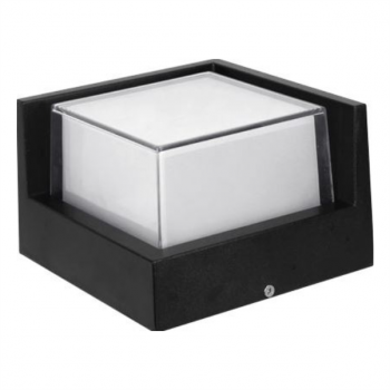 230VAC 12W LED SQ DC ALU/PC Cool White Wall Light