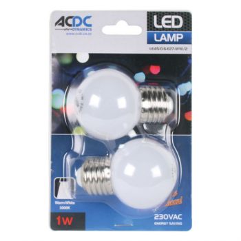 0,6W E27 Warm White Lamp Ball Type/2, LE45-0.6-E27-WW/2