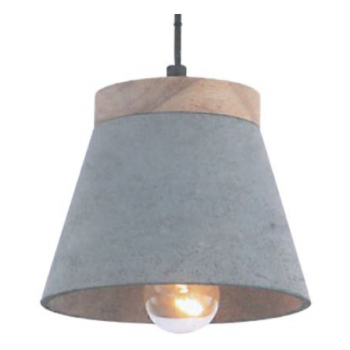60W 1xE27 Pendant Concrete And Wood Ø160mm, MDM-2666-1