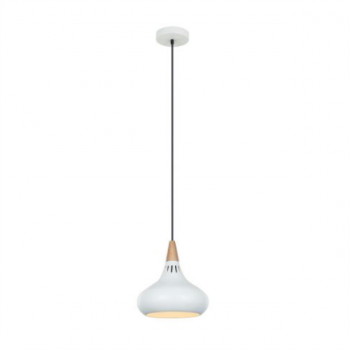 Decorative lighting, 230VAC 60W 1XE27 PENDANT WHITE/WOOD