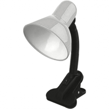 230VAC 40W MAX E27 SATIN CHROME DESK LAMP C/W CLAMP