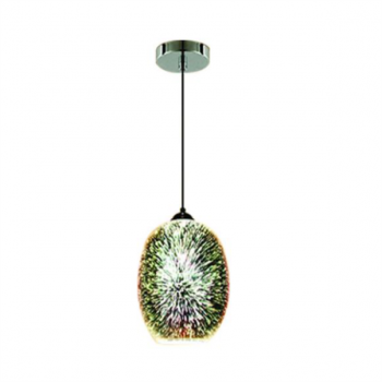40W 1xE27 Pendant 3D Glass/Chrome Ø200mm, MX4590