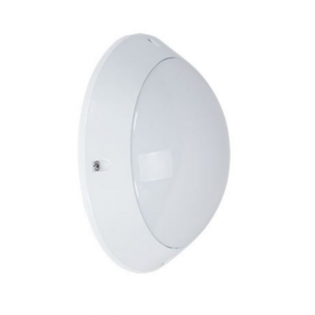 White Aluminium Bulkhead 2xE27 2x60W IP54 Ø300