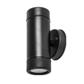 230VAC Max 2 x 6W 2 x GU10 Warm White LED Up/Down Light Plastic Blk