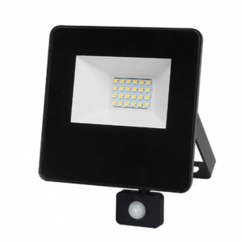 230VAC 20W Warm White LED Alum. Flood Light IP65 C/W PIR