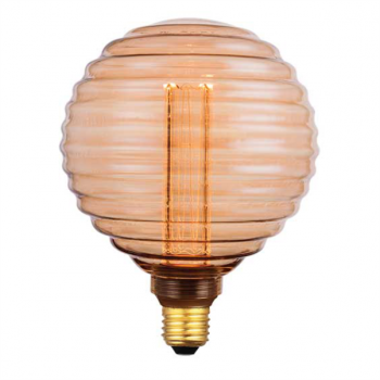 230VAC 4W HORIZ. RIB GLASS DIA. 130MM LAMP E27 1800K AMBER