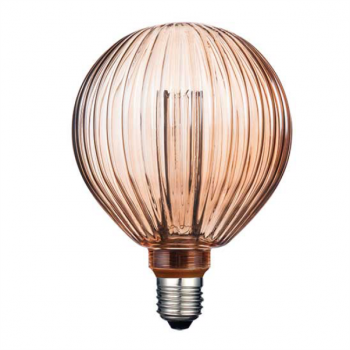 230VAC 4W VERT. RIB GLASS DIA. 130MM LAMP E27 1800K AMBER