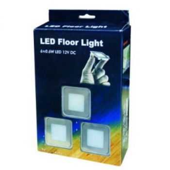 6 Pcs Kit, Floor/Stair/Deck Square LED Light Cool White IP67