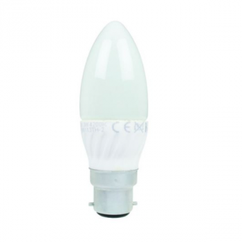 230VAC Warm White LED Candle Lamp 3W B22