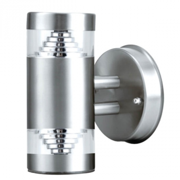 230VAC 2 x 6W LED Stainless Wall Light Fitting