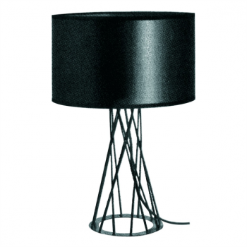 40W 1xE27 Black Table Lamp and Shade