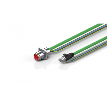 ZK7608-AT00-A010 B17, ENP cable, PUR, 5 G 1.5 mm² + (1 x 4 x AWG22), drag chain suitable, key 2 (400 V AC) 1.00 m