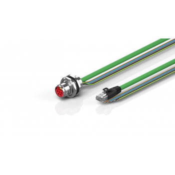ZK7608-AV00-A010 B17, ENP cable, PUR, 5 G 1.5 mm² + (1 x 4 x AWG22), drag chain suitable, key 2 (400 V AC) 1.00 m