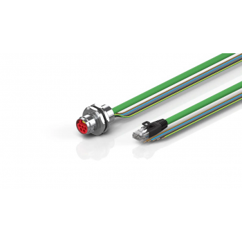 ZK7608-AX00-A010 B17, ENP cable, PUR, 5 G 1.5 mm² + (1 x 4 x AWG22), drag chain suitable, key 2 (400 V AC)