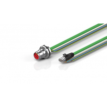 ZK7608-CB00-A010 B17, ENP cable, PUR, 5 G 1.5 mm² + (1 x 4 x AWG22), drag chain suitable, key 2 (400 V AC) 1.00 m