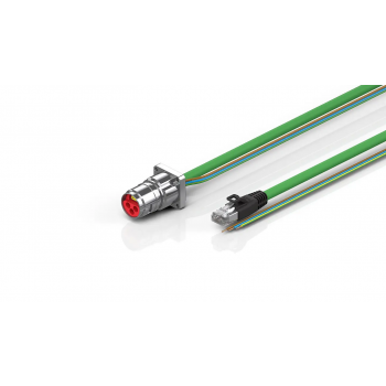 ZK7610-BL00-A010 B17, ENP cable, PUR, 3 G 2.5 mm² + (1 x 4 x AWG22), drag chain suitable, key 2 (230 V AC) 1.00 m
