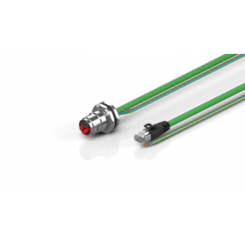 ZK7610-BO00-A010 B17, ENP cable, PUR, 3 G 2.5 mm² + (1 x 4 x AWG22), drag chain suitable, key 2 (230 V AC) 1.00 m
