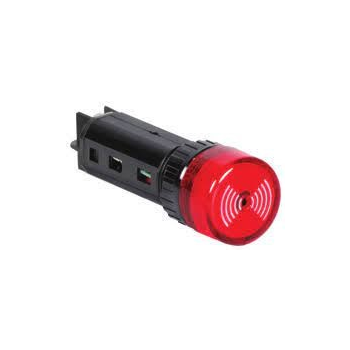 16mm RED SELF-FLASHING LED PILOT LIGHT AND BUZZER 24VAC/DC