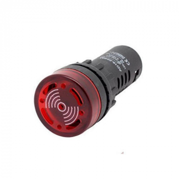 22mm RED SELF-FLASHING LED PILOT LIGHT AND BUZZER 24VAC/DC