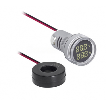 22mm BLUE VOLT/AMMETER 20-500VAC/0-100A