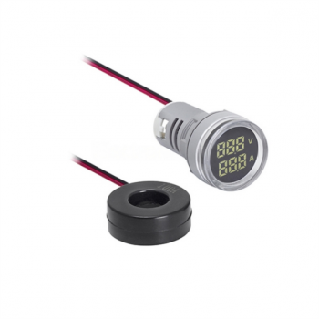 22mm RED VOLT/AMMETER 20-500VAC/0-100A