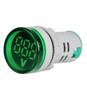 22mm GREEN PANEL MOUNT VOLTMETER 5-60VDC