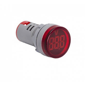 22mm RED PANEL MOUNT VOLTMETER 5-60VDC