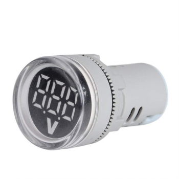 22mm WHITE PANEL MOUNT VOLTMETER 5-60VDC
