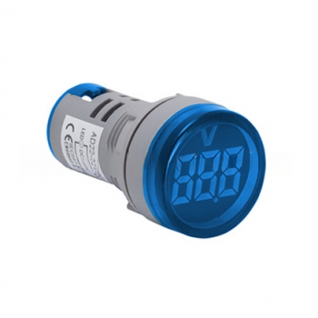 22mm BLUE PANEL MOUNT VOLTMETER 20-500VAC