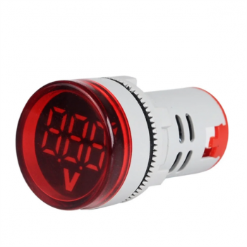 22mm RED PANEL MOUNT VOLTMETER 20-500VAC