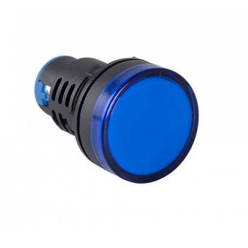 30mm BLUE PANEL MOUNT LED PILOT LIGHT 220VAC/DC