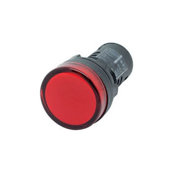 30mm RED PANEL MOUNT LED PILOT LIGHT 24VAC/DC