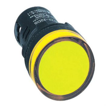 30mm YELLOW PANEL MOUNT LED PILOT LIGHT 24VAC/DC