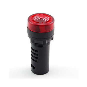 30mm RED SELF-FLASHING LED PILOT LIGHT AND BUZZER 24VAC/DC